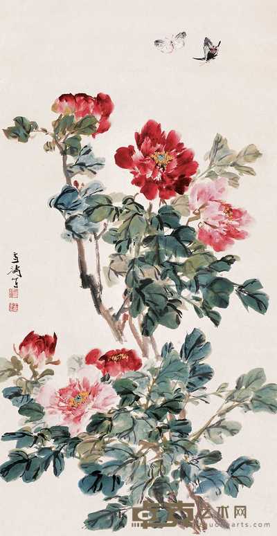 王雪涛  牡丹 立轴 133×69cm